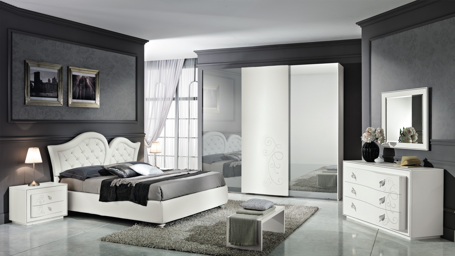 Chanel 3 ante camera da letto moderna elegante for Stile contemporaneo mobili