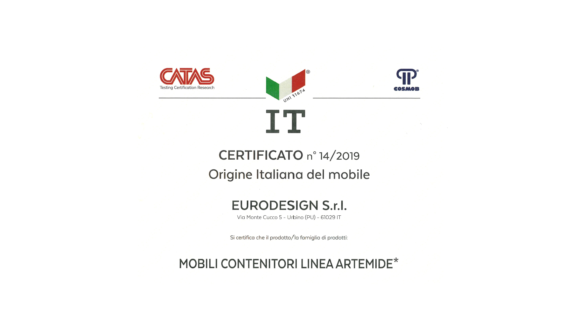 Azienda - Euro Design - certificato origine italiana del mobile