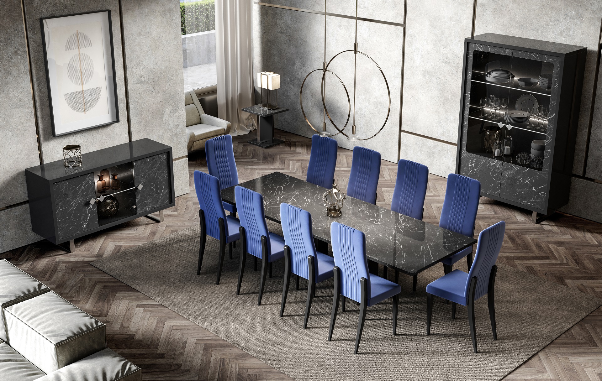 sky dining room con luxury chair blue