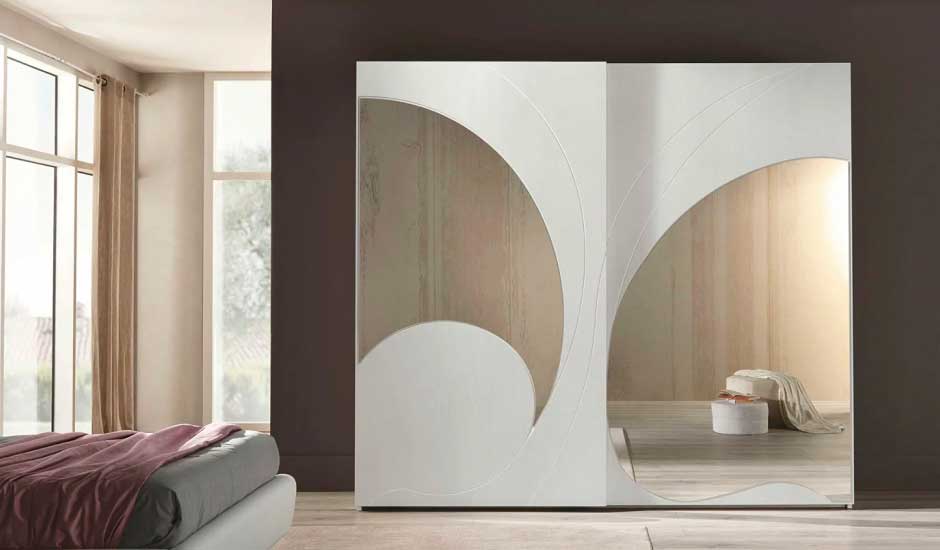 Fiocco Frassino Bianco - composizione 72 ante specchio - Eurodesign